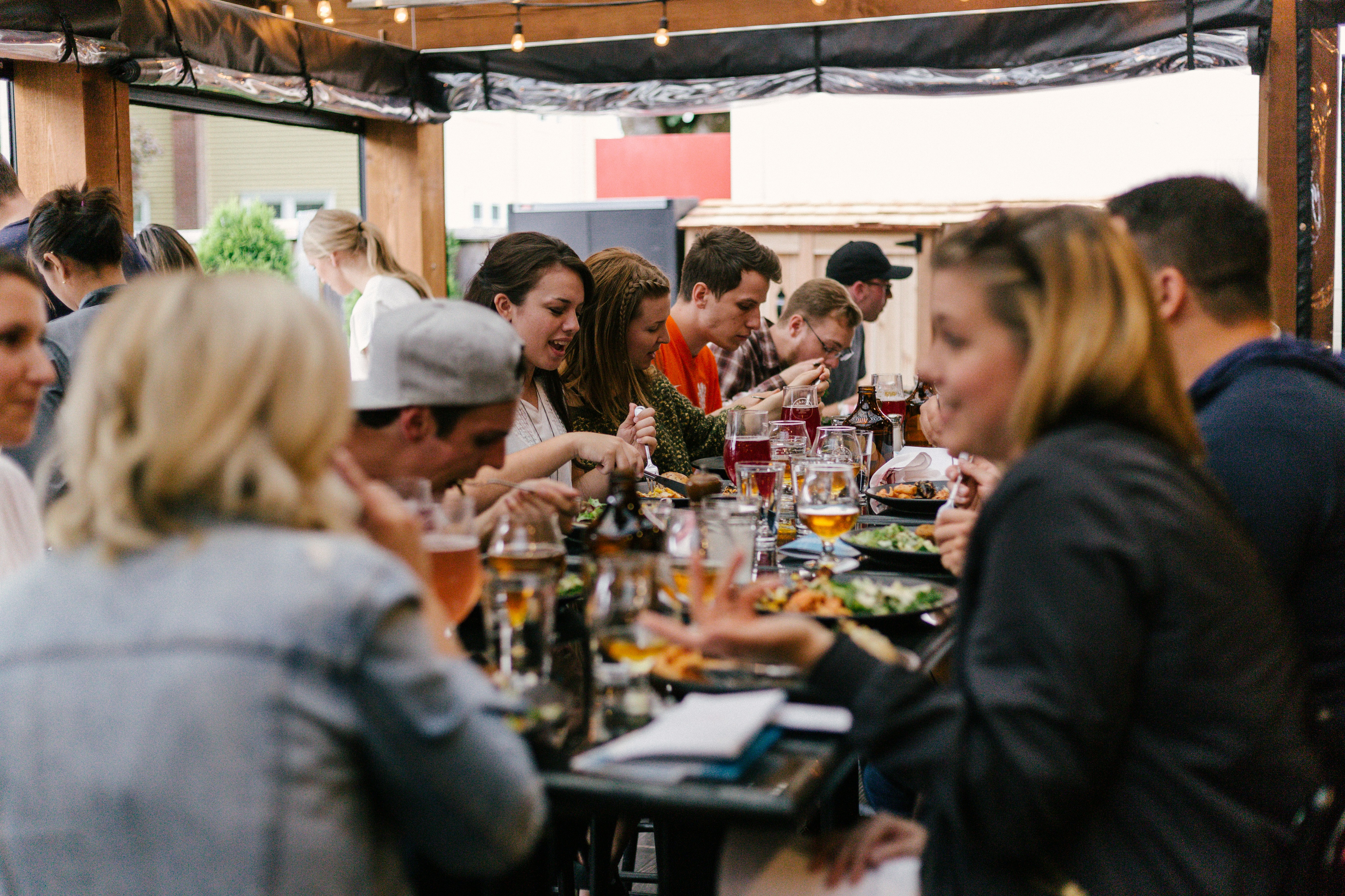 generic group of folks sharing a meal